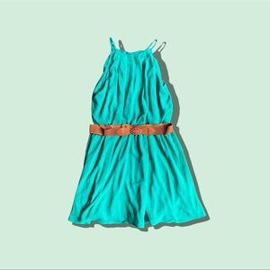BCX Turquoise Dress with Brown Accent